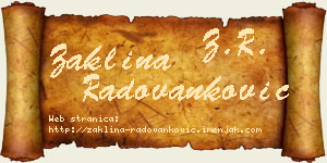 Žaklina Radovanković vizit kartica